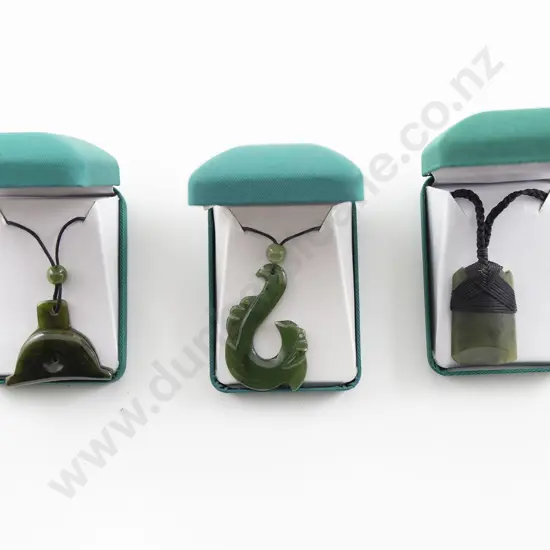 Three Greenstone Pendants