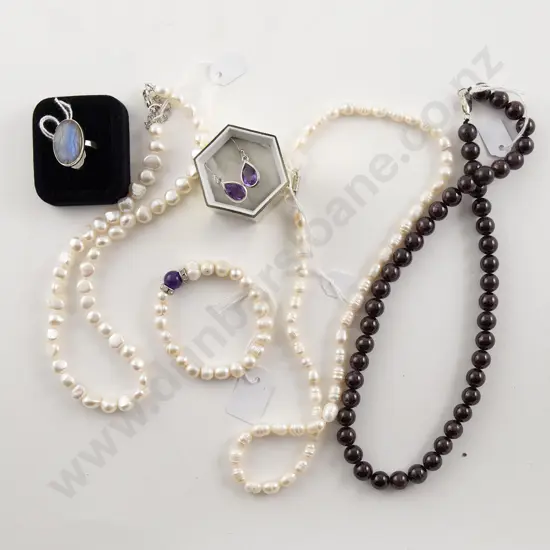 Pair S/S Amethyst Pendant Earrings