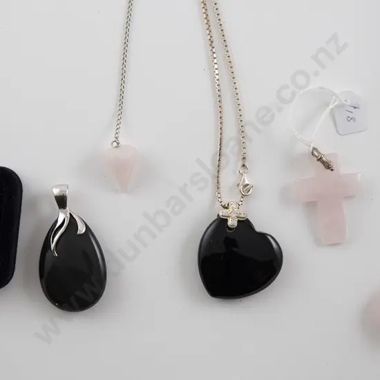 Two S/S Onyx Pendants