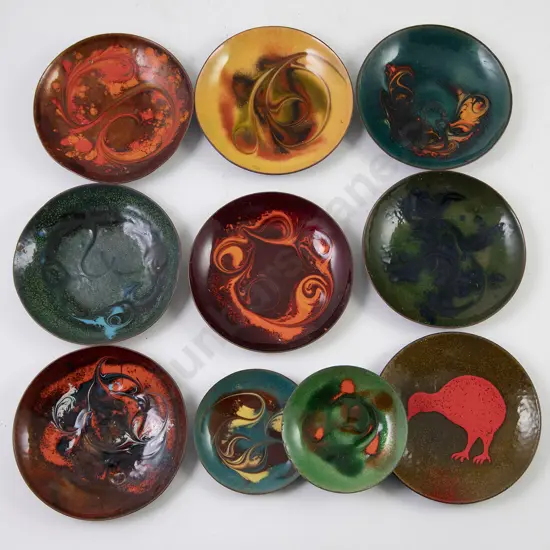 Collection NZ Made Enamel on Copper Dishes (10)