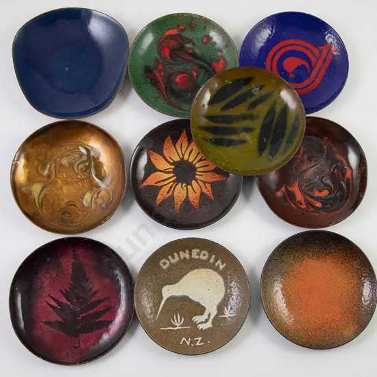 Collection NZ Made Enamel on Copper Dishes (10)