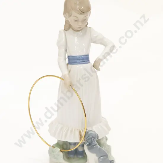 Nao Figure of Girl with Hoop and Dog