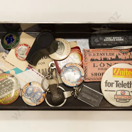 Royal Visit Bakelite Box and Assorted Buttons
