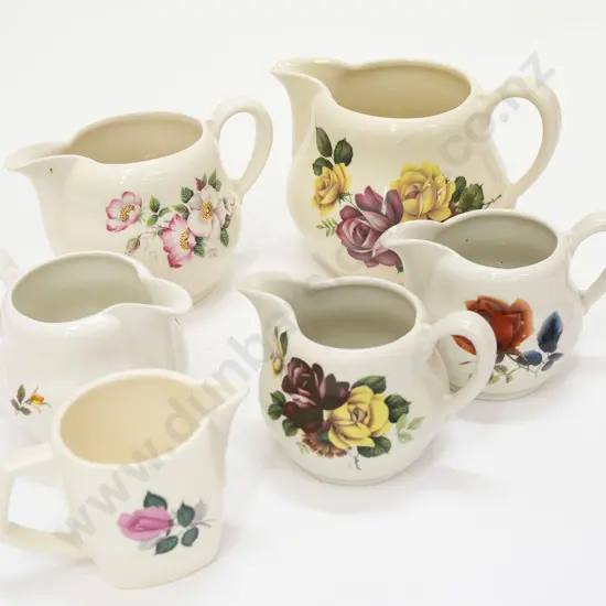 Six Assorted Crown Lynn Jugs