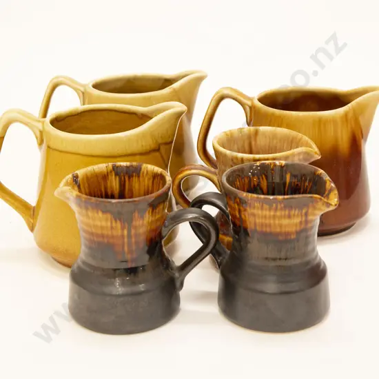 Six Assorted Crown Lynn Jugs