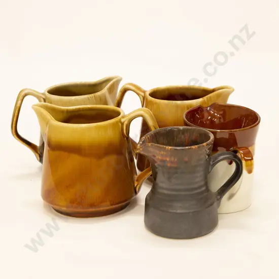 Five Assorted Crown Lynn Jugs