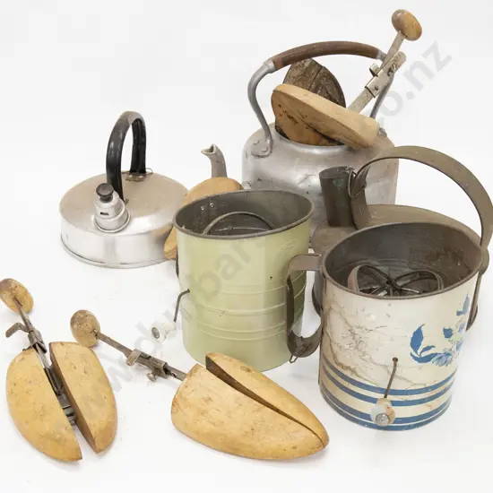 Box of Vintage Including Shoe Trees