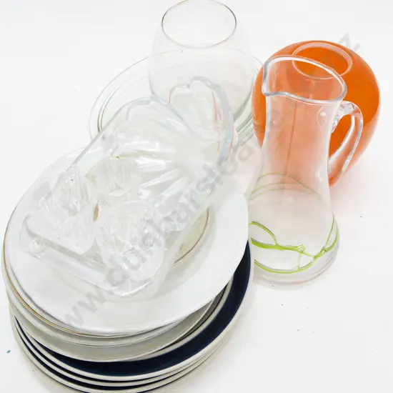 Box of Assorted China and Glassware