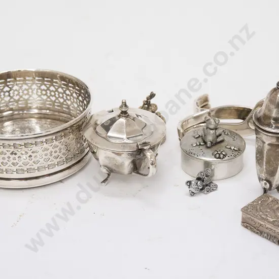 Wine Coaster With Small Quantity of Sterling Silver Items