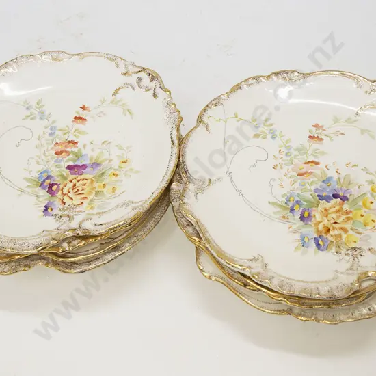 Eight Piece German China Dessert Set