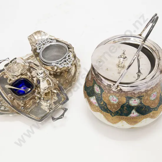 Victorian Biscuit Barrel and Various S/P