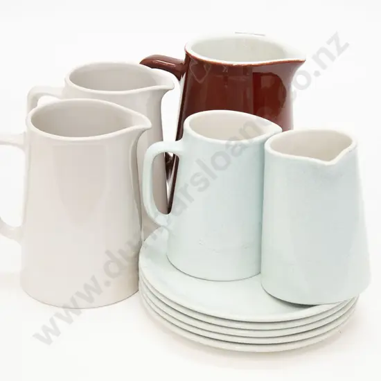 Five Crown Lynn Jugs and Five Side Plates