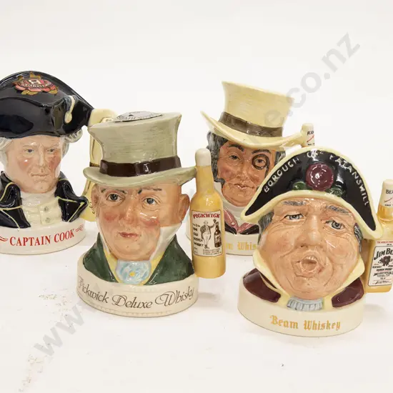 Four RD Jim Beam Character Jugs