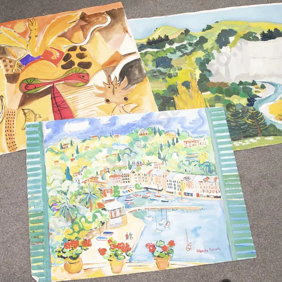 Glenda Roberts - Three Unframed Works