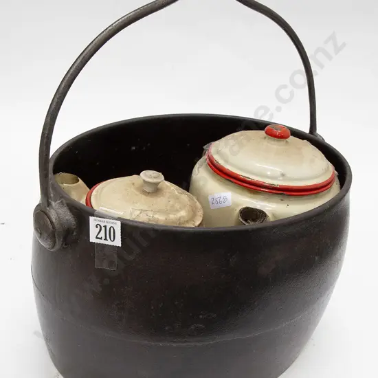 Colonial Enamel and Cast Iron Cooking Pots