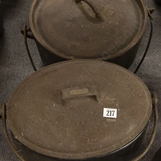 Colonial Cast Iron and Enamel Cooking Pots