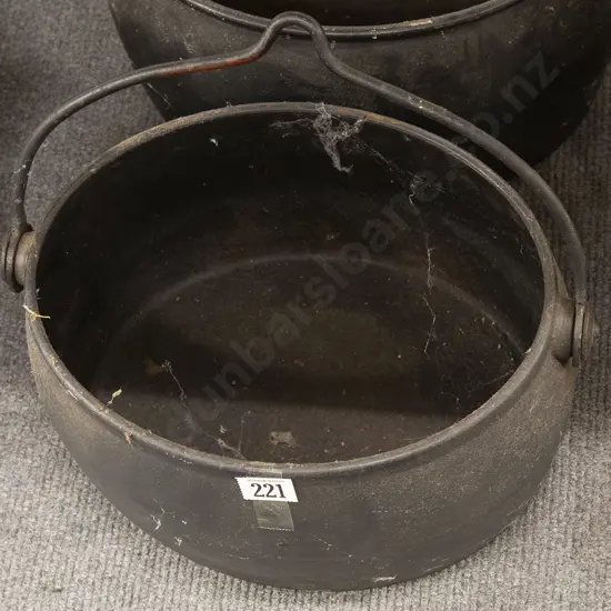 Two Colonial Cast Iron Cooking Pots