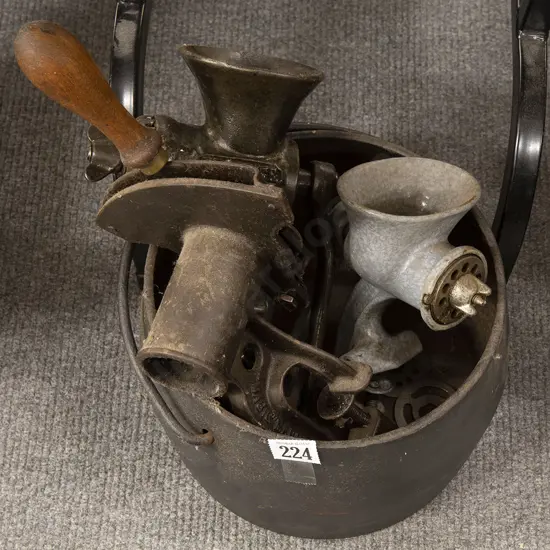 Colonial Cast Iron Cooking Pot and Mincers