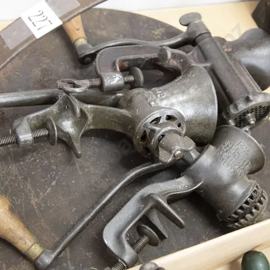 Colonial Cast Iron Griddle and Three Mincers