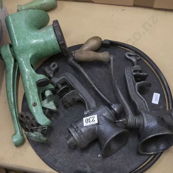 Colonial Cast Iron Griddle and Three Mincers