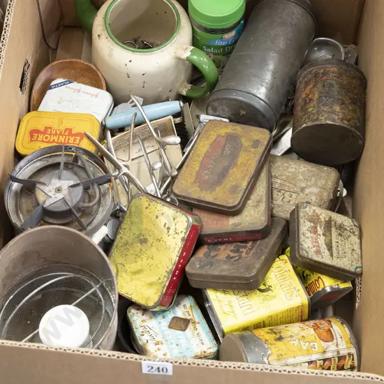 Carton of Various Tins and Assorted