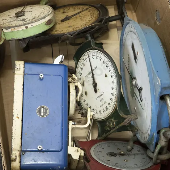 Carton of Vintage Scales