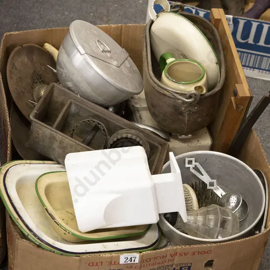 Carton of Vintage Metal ware