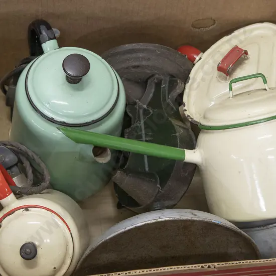 Vintage Aluminium Cooking Pots and Two Electric Kettles