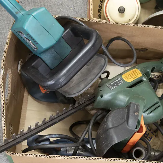 Two Black and Decker Hedge Trimmers and Drill