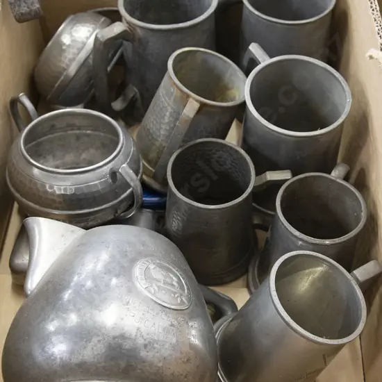 Qty of Pewter Mugs and 1941 Dunedin Show Trophy Jug