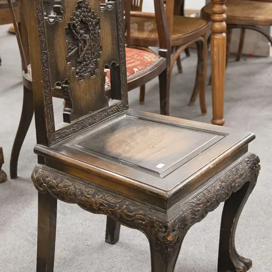 Early to Mid C20th Chinese Carved Hall Chair