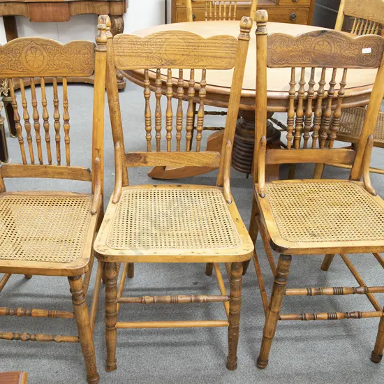 Set of Six American Bentwood Dining Chairs