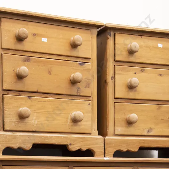 Pair Pine Tree Drawer Bedside Cabinets