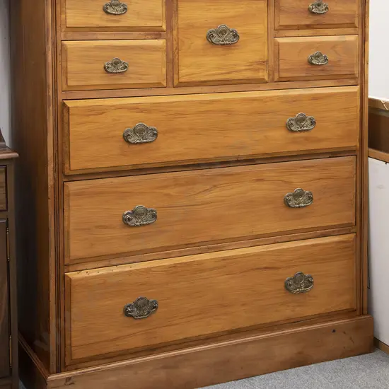 Colonial Kauri and Rimu Restored Eight Drawer Scotch Chest