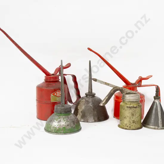 Six Various Oil Cans