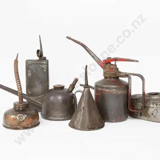 Six Various Oil Cans