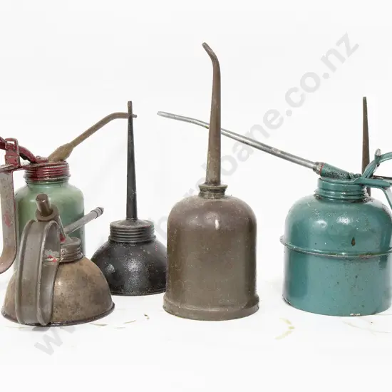 Six Various Oil Cans