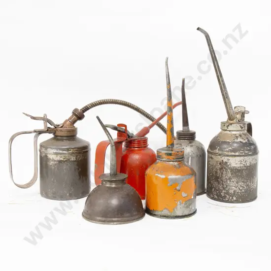 Six Various Oil Cans