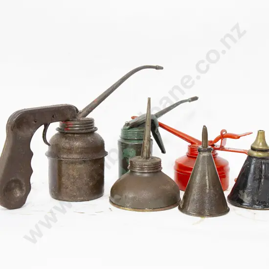 Six Various Oil Cans