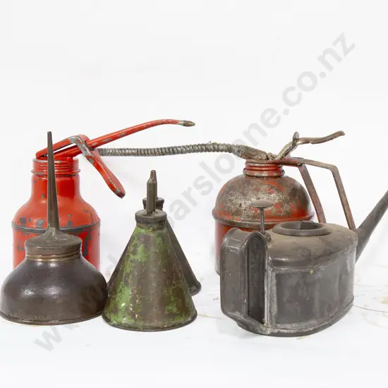Six Various Oil Cans