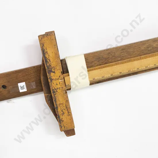 Two Wooden Levels with two T-squares and Rule