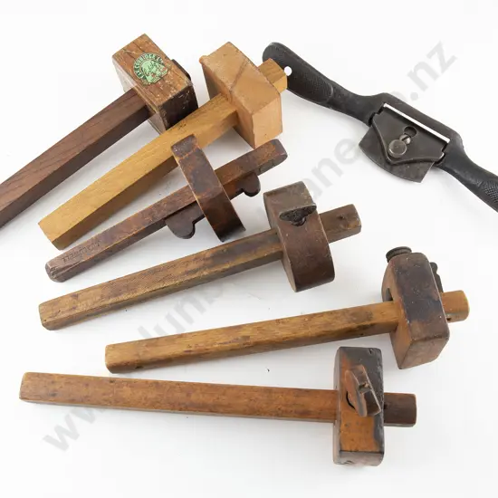 6 Vintage Wooden Scribe Tools