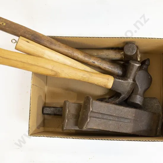 Four Wooden Handled Hammers