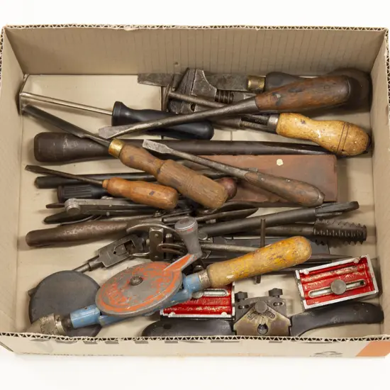 Collection of Steel and Wood Handled Hand Tools
