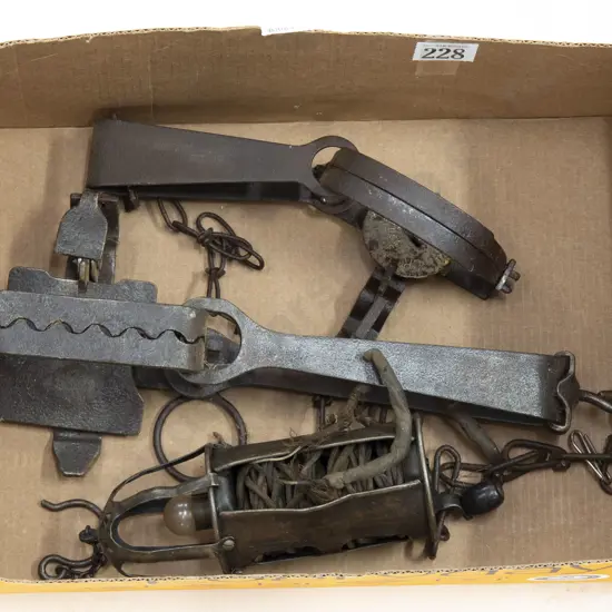 Vintage Car Inspection Light and Two Traps