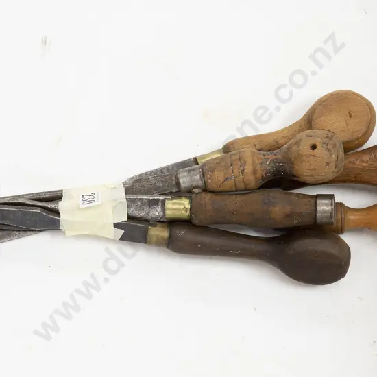 Six Large Wooden Handled Screwdrivers