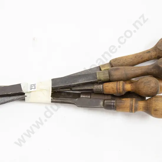 Six Large Wooden Handled Screwdrivers
