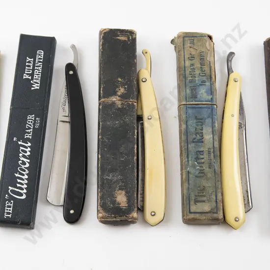 Five Original Boxed Cut Throat Razors