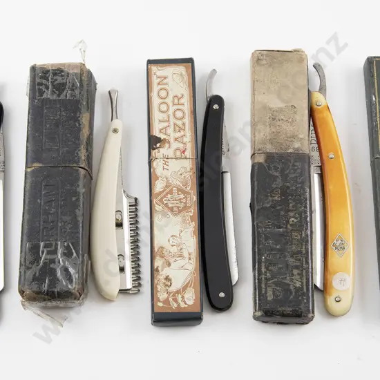 Five Original Boxed Cut Throat Razors