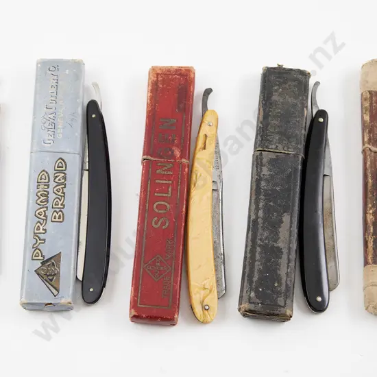Five Original Boxed Cut Throat Razors